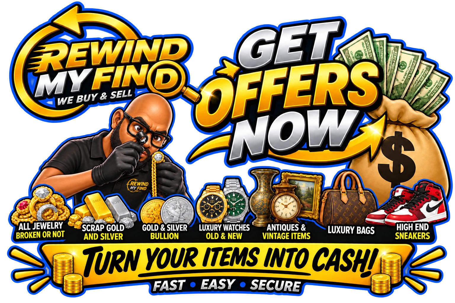 Get offers now - turn your items into cash